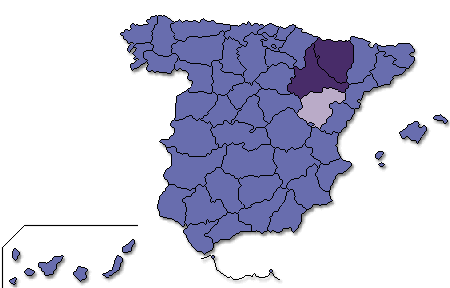 Mapa coloreado por provincia segn los resultados de la candidatura