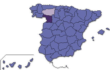 Mapa coloreado por provincia segn los resultados de la candidatura