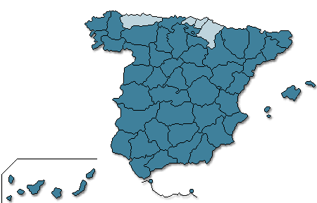 Mapa coloreado segn los resultados de la candidatura comparados con los resultados de 2008